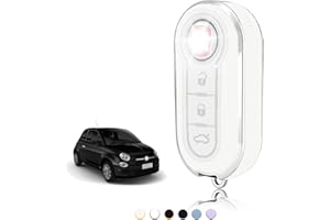 TOOMUME Car Key Cover, TPU Case for FIAT 500 Punto Bravo Brava Panda Abarth Doblo Ducato Idea Ulysse MPV Lancia Ypsilon Delta Musa - Flip Key
