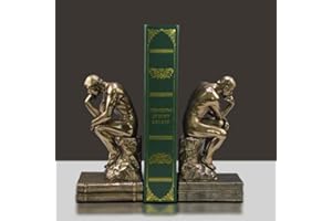 BDXZJ Kreative Retro Buchstütze Harz Skulptur-buchstütze Buchstützen Buchständer Der Denker Nach Figur Skulptur Eisen Antik-Stil Statue Geschenke Ornamente Dekoration