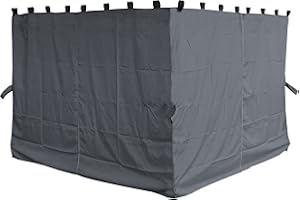 QUICK STAR 4 Seitenteile für Pavillon Nizza 3x4m Seitenwand Grau