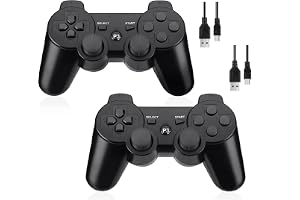 Prodico Wireless Controller for PS-3,Double Shock Rechargeable Analog Joystick Remote for PS-3 2 Pack