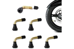 Cosswe 6 valvole ad angolo di 90 gradi, in ottone e gomma, misura universale per auto, camion, moto, tappo stelo valvola pneumatico