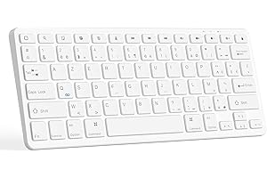 CC Store Clavier sans Fil Bluetooth pour iPad/Pro/Air/Tablette Android, Disposition AZERTY, Mini Clavier sans Fil Rechargeable (USB-C), Silencieux, Ultra-Mince, Léger (Blanc)