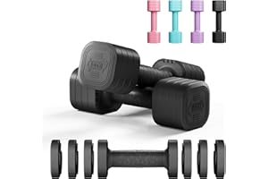 Dripex Hanteln Set Verstellbare Hanteln 1 Paar 2,5kgx2 oder 5kgx2 oder 7,5x2, Schnell einstellbare 6 Hantelplatten mit einem Gewicht von 0,25 kg oder 0,5 kg oder 0,75 kg