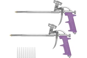 EACHPT Pistola Schiuma Poliuretanica,Schiuma Poliuretanica per Pistola,2 Pezzi,Non è necessario il detergente, per Calafataggio,Sigillatura,Riempimento(con 10 ugelli)