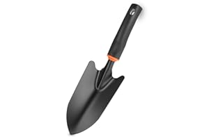 BFG Vanga da Giardinaggio in Acciaio Inox, Larghezza 8cm, Vanga Multiuso - Manico Gommato Nero Antiscivolo, Ideale per Scavare, Piantare e Curare il Giardino