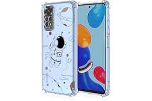 BORYA Funda para Xiaomi Redmi Note 11S 4G/Redmi Note 11, Transparente Ultradelgado Suave Sedoso Silicona Carcasa, Antigolpes TPU Bumper Estuche, Elegante Simple Caso, Astronauta