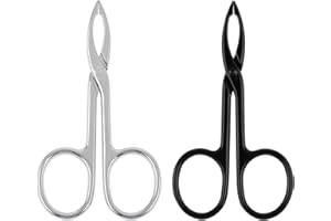 WY LIGHTING LEVEL 2 Pinzas De Tijera para Cejas Pinzas De Punta Plana Mango para Desplumar El Cabello Punta Recta Pinzas para Cejas En Forma De Tijera para Depilación Facial Cuidado De Las Cejas