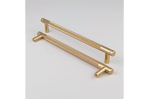 Pexintek 2 Tiradores Dorados Modernas para Muebles, 192mm Distancia entre Agujeros Manijas de Cómoda, Pomos Vintage para Armarios de Cocina, Guardarropas, Cajones (Dorado)