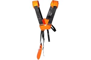 YUET Harnais Débroussailleuse, Bandoulière Double, Sangle d'épaule pour Tronçonneuse et Tondeuse à Gazon, Ceinture en Nylon Durable Réglable pour STIHL FS, Taille-Bordures Série Km, Orange