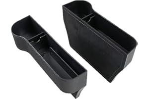 SKUNTUGUANG Organisateur Multifonctionnel de Poche de siège Avant avec Porte-gobelet Pliable (Cuir Noir)