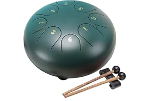 ILWHE Zungentrommel 6 Zoll,Regentrommel für den Garten,Handpan Instrument Stahlzungentrommel,6'' 8 Noten musikinstrumente für Klangheilung Meditation Yoga