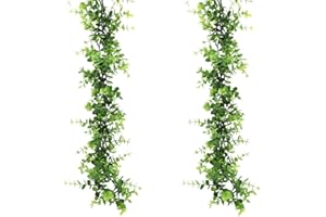 CCE CCUCKY 2 Pezzi Eucalipto Artificiale, Piante Rampicanti in Plastica per Sfondo di Matrimonio, Arco, Tavolo, Decorazione Murale