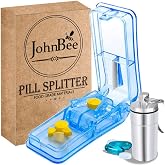 JohnBee Hap Kesici - K&uuml;&ccedil;&uuml;k veya B&uuml;y&uuml;k Haplar İ&ccedil;in En İyi Hap Kesici - ABD'de Tasarım - Vitaminleri Keser - Kalkanlı Hap Ayırı
