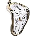 Tinsellns Melting Clock, Surrealistic Salvador Dali Inspired Table Shelf Desk Watch for Decorative Home Office Creative Gift, Gold (11298)