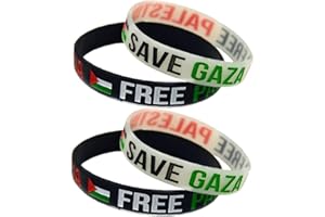 Luxylei Pulsera Palestina 4 Piezas Pulsera de Silicona Palestina Gratis Pulsera Deportiva Motivacional con Bandera Palestina de Gaza