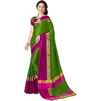 Perfectblue Cotton Silk Saree (Pb0Greenpinkviswa_Green)