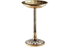 DENNY SHOP Bird Bath Bowl Garden Ornamental Feeding Station Pedestal Table by Crystals® (Round Bowl Bird Bath Bronze)