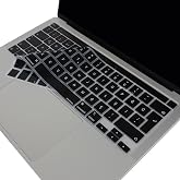 McStorey MacBook Pro T&uuml;rk&ccedil;e Q Klavye Koruyucu EU UK ISO Enter A2338 M1 M2 A2251 A2289 A2141 Uyumlu İnce Siyah Silikon Keyboar