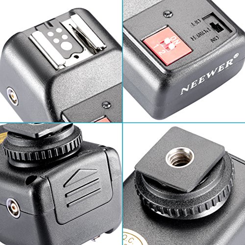 Neewer 4 Canaux FM Radio D  clencheur    Distance Sans Fil Pour Flash pour Canon 580EX II 580EX 550EX 540EZ 520EZ 430EX 430EZ 420EX 420EZ 380EX  Nikon SB-800 SB-600 SB-28 SB-27 SB-26 SB-25 SB-24  Olympus FL-50 FL36  Pentax AF-540 FGZ AF-360 FGZ AF-400 FT AF-240 FT  Sigma EF-500 DG Super EF-500 DG ST EF-430  Sunpak Auto 2000DZ 622 Pro 433AF 433D 383 355AFm 344D 333D  Vivitar 285HV et d   Autre Flash avec Sabot Universel  1   metteur   3 R  cepteur 