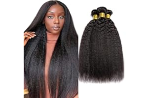 UNILO LVY Kinky Straight Hair Unprocessed Cheveux Naturel 10A 14 16 18 Pouces Bresilienne double tissage kinky straight 14 16 18 pouces