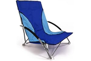 Nalu Folding Low Camping Chair Lightweight Foldable Portable Garden Beach Seat - Blue