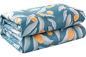 CHICKWIN-SHOP Chickwin Quilted Bedspreads, Print Coverlets Microfiber Comforter Lightweight Easy Care Sofa Blanket Throw for Single Double King Size - All Season (Orange Tangerine,200x230cm)
