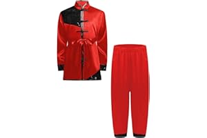 Mufeng Bambino Uniformi di Kung Fu Tang Suit Abiti Cinesi di Tai Chi Abbigliamento per Arti Marziali Camicia Cappotto Costume da Spettacolo Teatro