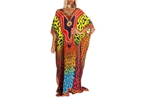 Bsubseach Mujer Casual Playa Kaftan Vestido Manga Corta Loungewear Caftan Traje de baño Cubrir
