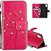 Produktbild COTDINFOR iPhone X Hülle für Mädchen Elegant Retro Premium PU Lederhülle Handy Tasche mit Magnet Standfunktion Schutz Etui für iPhone X/iPhone 10 Rose Wishing Tree with Diamond KT.