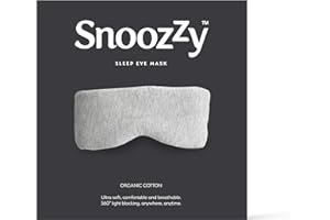 SNOOZZY LOVE GOOD SLEEP SnoozZy Cotton Eye mask – 100% Cotton Sleeping Mask. Face Hugging, Fully Adjustable, Soft Eye Wrap. Comfortable and Perfect for Sleep and Travel. Light Blocking Blindfold – Light Grey
