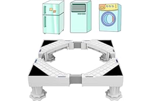 BUDOCI Waschmaschine Untergestell, Waschmaschinen Untergestell mit 4 Füße,Max 300KG Untergestell für Waschmaschine,Verstellbare Breite 44-67cm,Höhe 10-13cm Waschmaschinensockel