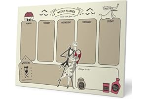 Grupo Erik: Planning da Tavolo A4 The Nightmare Before Christmas, Planner settimanale con 54 fogli a strappo, 21 x 29,7 cm, Agenda Organizer, To Do List Planner, Planner settimanale da scrivania