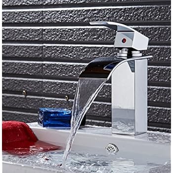 Sccot Bad Waschbecken Armatur Chrom Wasserfall Wasserhahn Badarmatur