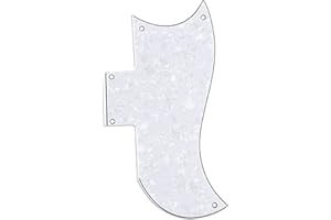 Musiclily Pro 5 Löcher Small Half Face Pickguard Gitarren Schlagbrett für USA Les Paul SG,4 lagig White Pearl