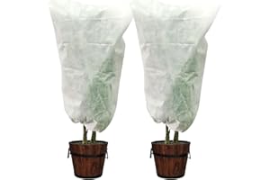 KISUFU 2 PCS Funda para Plantas para Invierno, 70 g/m² Cubre Plantas para Plantas Protección Protege de Bajas temperaturas los Cultivos con Cremallera y Cordón para contra Heladas (120 * 180)