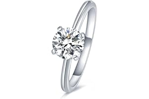Mejewri Moissanite Engagement Rings 925 Sterling Silver Rings Promise Wedding Rings for Women, Round Cut