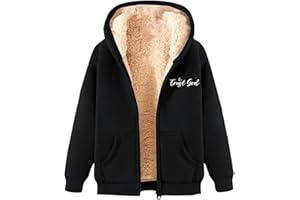 Dwevkeful Veste D'Hiver Chaude En Polaire Pour Femme - Veste De SurvêTement D'Hiver Avec Capuche - ÉLéGante Couleur Unie - Veste De Transition - Grandes Tailles