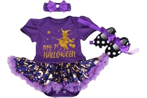 BabyPreg Ma première Tenue d'halloween pour bébé Fille Costume de Thanksgiving Ensemble Robe Citrouille pour Bébé