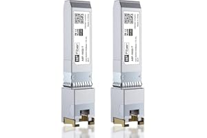 ‎H!FIBER H!Fiber 10G SFP+ RJ45 Transceiver Cat6a/7, 30Meter 10Gbase-T SFP+ Kupfer Modul für Cisco SFP-10G-T-S, Ubiquiti UF-RJ45-10G, Netgear, D-Link, Linksys, Mikrotik and Other Open Switches 2 Pack