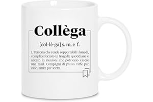 Scuma Tazza Collega - Secret Santa Ufficio - Gadget Simpatici per Colleghi - Tazze con Frasi Motivazionali Divertenti - Pensierini per Colleghe - Pensierino Natale Colleghi - Regalo Collega che Va Via