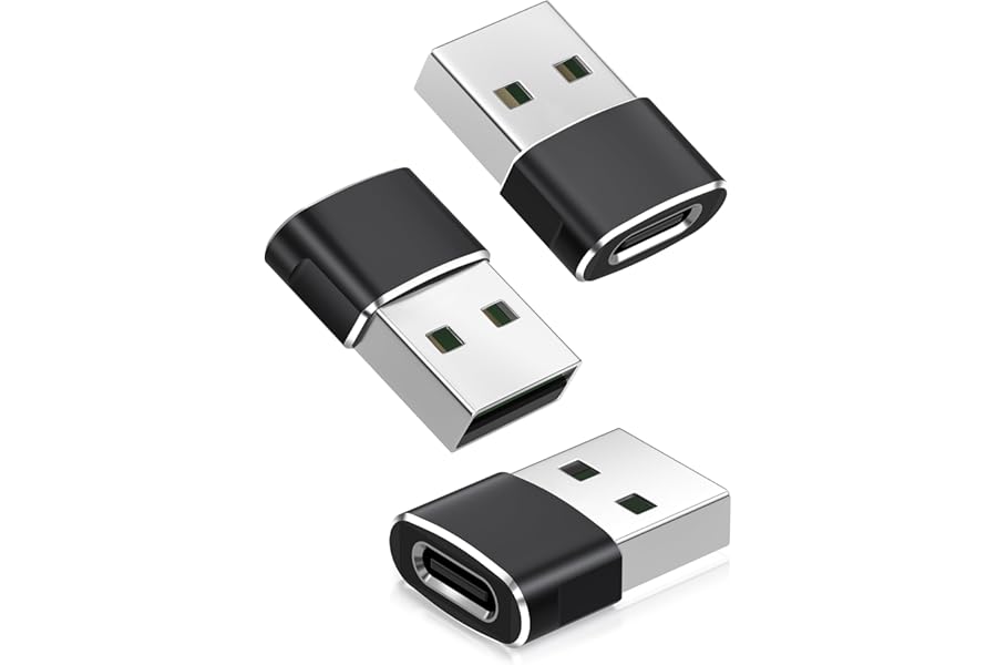 Basesailor USB to USB C Adapter for iPhone 17 16 Car Charger Adapter 3Pack,Type C Female to USBA Male Cable Converter for Apple 15 14 13 12 Pro Max Watch 11 10,iPad Air,AirPods Pro 3,Samsung S25 S24