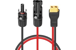 Xahpower Connettore del Pannello Solare al Cavo Adattatore XT60, 12AWG Cavi Solare Compatibile con EcoFlow Delta Pro River Centrale Elettrica Portatile, Mini Generatori Solari - 94CM