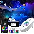 Galaxy Star Night Light Projector Lamp with Smart App Control, Bluetooth Speaker, Nebula Effects, 9 Planet Projections - LED Ceiling Party Lights for Bedroom, Perfect for Kids & Adults