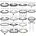 Produktbild Junjie 18 Stück Damen Halskette Set,Kragen Stretch Classic Gothic Kubisches Zirkonia Halskette Spitzen Ketten Elegante Immer Ketten für Frauen Schwarz Einstellbar Mädchen Schmuck Exquisite