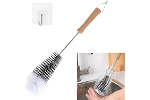TAHBARSHI Cepillo Extra Largo para Botellas, cepillos de Limpieza de Tubos de Vidrio para Limpiar Botellas de bebé, Botellas de Agua, cafeteras, Vasos, jarras, hervidores de Agua