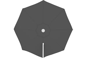 paramondo Sonnenschirm Bespannung für parapenda Ampelschirm Ø 3,5 m rund, mit Schirmbelüftung, Waschbar, Grau