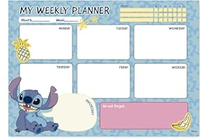 GRUPO ERIK Planificador semanal A4 Stitch Tropical - Weekly planner : Planner Sin Fecha - Organizador semanal escritorio [54 págs. con Alto Gramaje]