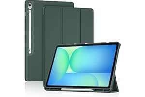 ProCase Funda Compatible con Samsung Galaxy Tab S10 FE+ / S10 FE Plus 13.1 Pulgadas 2025 (SM-X620/ X626/ X626B), Carcasa Híbrida con Soporte para S Pen, Auto Sueño/Activación –Mverde
