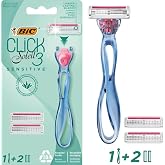 BIC Soleil Click Sensitive 1 G&ouml;vde & 2 Başlık Kadın Tıraş Bı&ccedil;ağı (3 Bı&ccedil;ak), Oynar Başlıklı, Aloe Vera ile Zenginleştirilmiş K