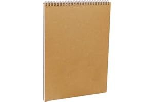 LACUSMALL Carnets de croquis A4-60 pages (30 feuilles) -160 g/m² -Couverture rigide en kraft - papier à croquis épais, carnet de croquis pour étudiant et fournitures de dessin pour adultes